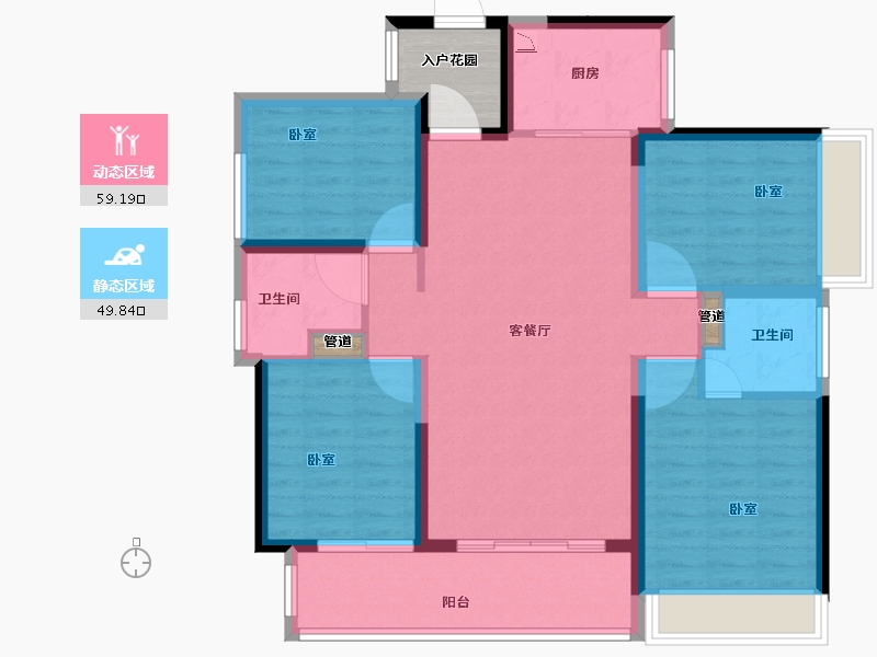 广东省-广州市-绿城桂语兰庭-102.01-户型库-动静分区