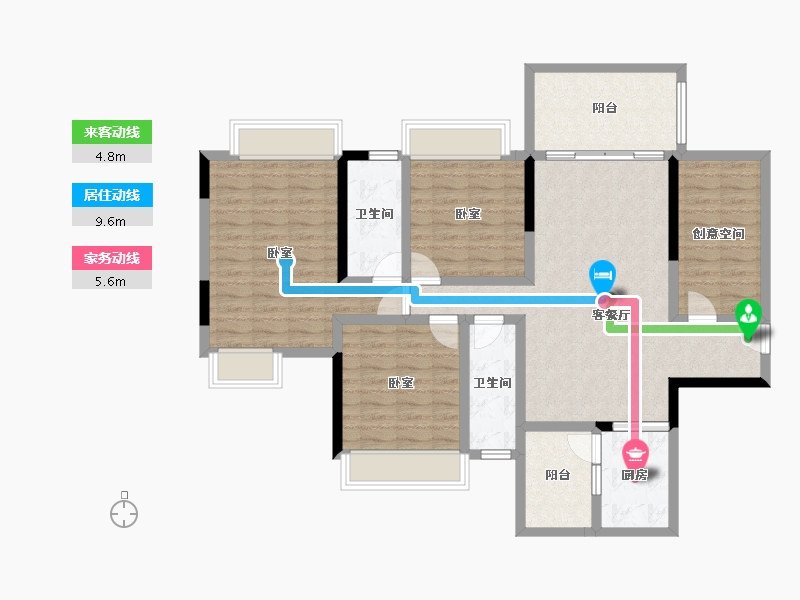 广东省-湛江市-康馨嘉园-111.94-户型库-动静线