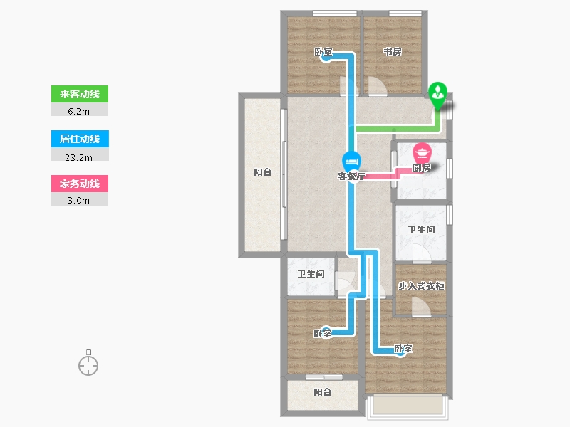 浙江省-杭州市-世茂璀璨澜宸-103.98-户型库-动静线