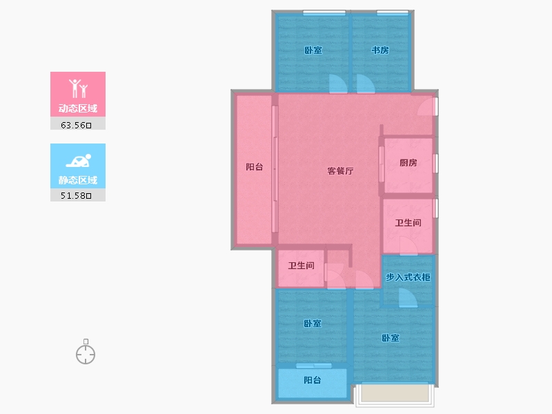 浙江省-杭州市-世茂璀璨澜宸-103.98-户型库-动静分区