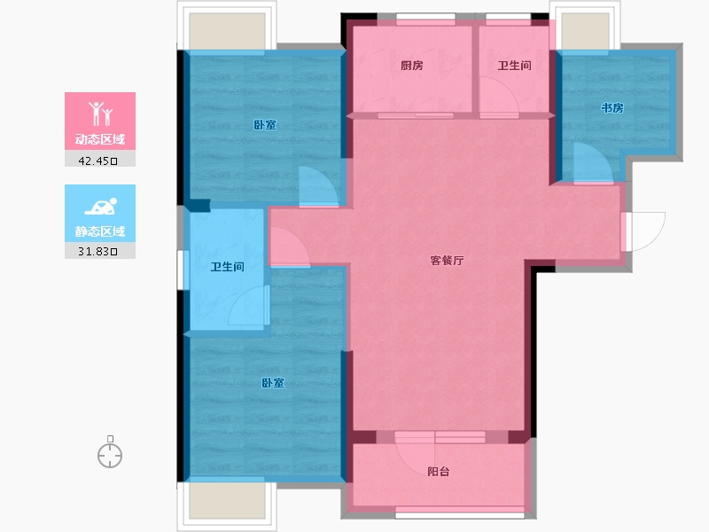 湖北省-武汉市-当代云城-65.83-户型库-动静分区