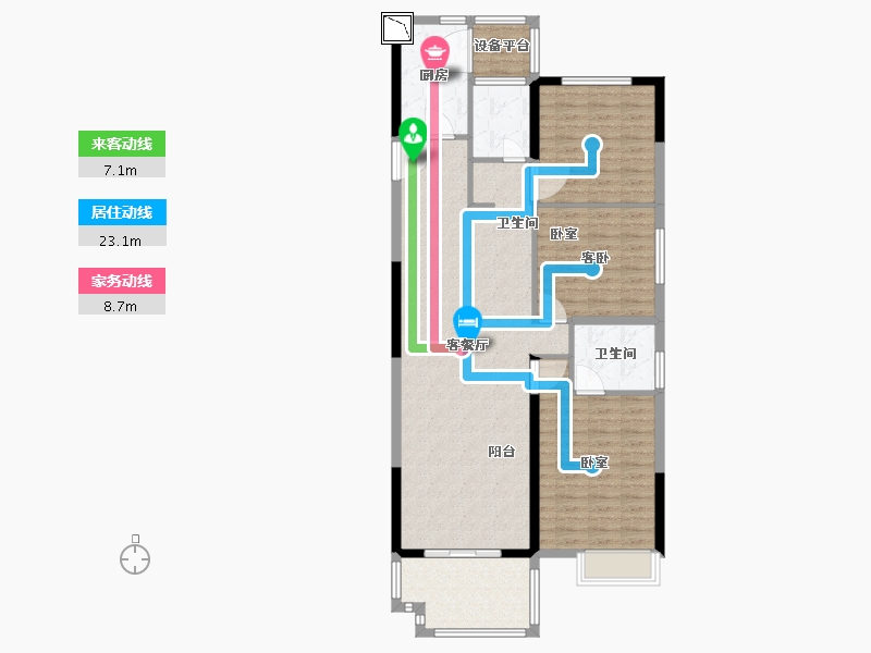 湖北省-黄石市-中乾融 ·龙台-115.00-户型库-动静线