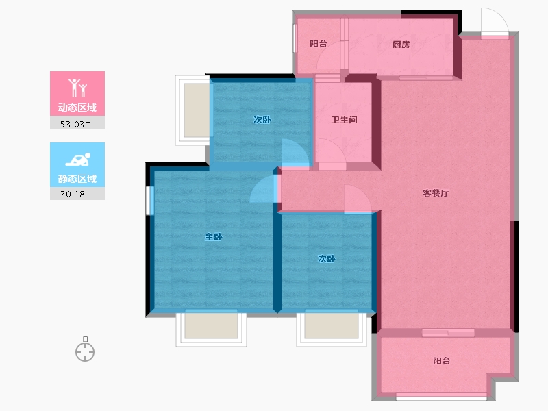 广东省-惠州市-长通熙园-73.72-户型库-动静分区