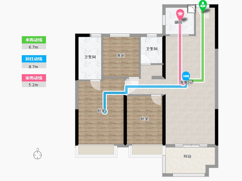 湖北省-黄石市-中乾融 ·龙台-107.00-户型库-动静线