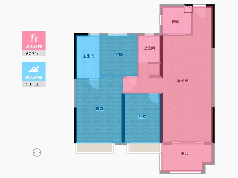 湖北省-黄石市-中乾融 ·龙台-107.00-户型库-动静分区