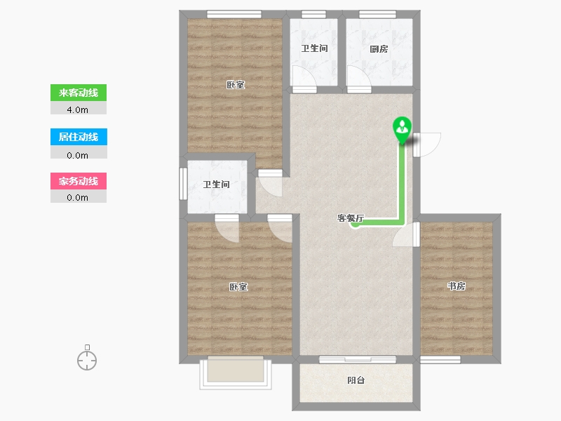 湖北省-武汉市-华府名居-90.30-户型库-动静线