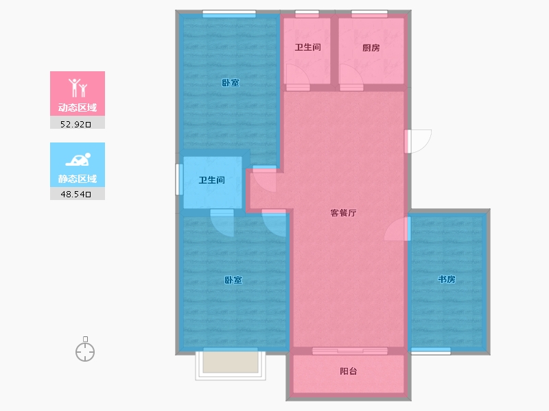 湖北省-武汉市-华府名居-90.30-户型库-动静分区