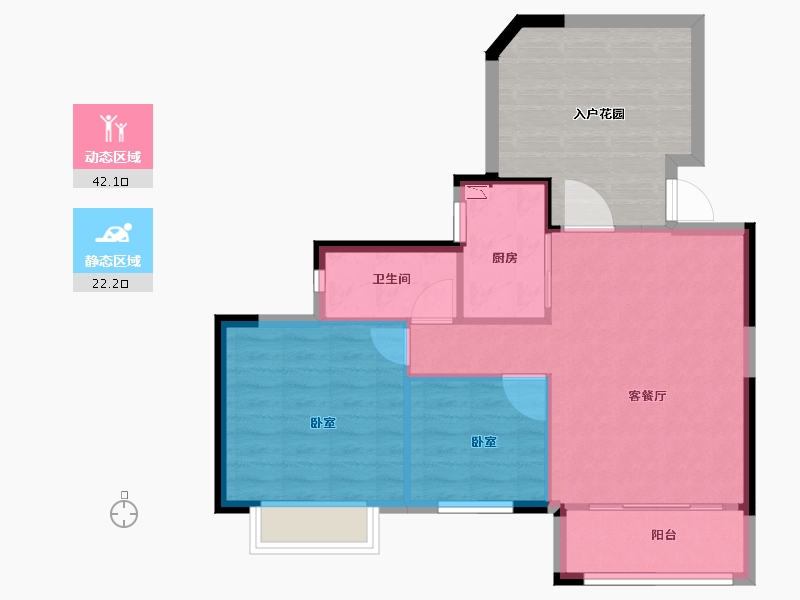 湖南省-邵阳市-江岸景苑-72.66-户型库-动静分区