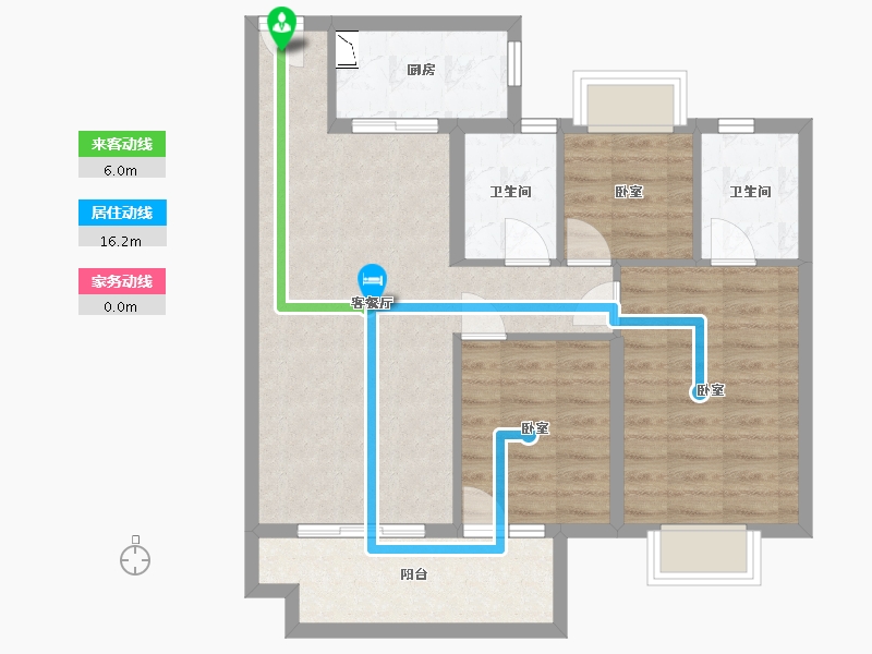 湖北省-武汉市-北辰金地漾时代-77.15-户型库-动静线