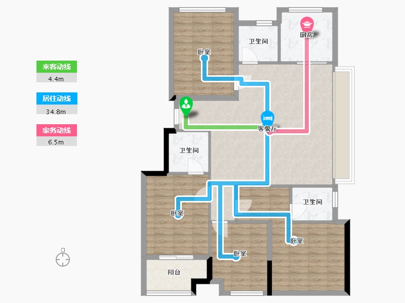 浙江省-杭州市-君望观澜二期-113.30-户型库-动静线