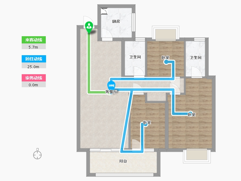 湖北省-武汉市-北辰金地漾时代-83.72-户型库-动静线