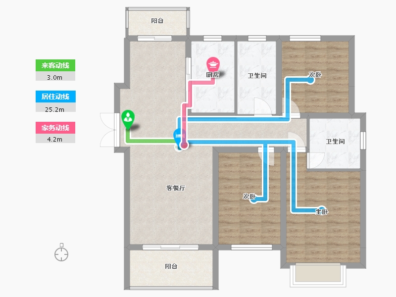 安徽省-蚌埠市-通成紫都顺苑-97.55-户型库-动静线