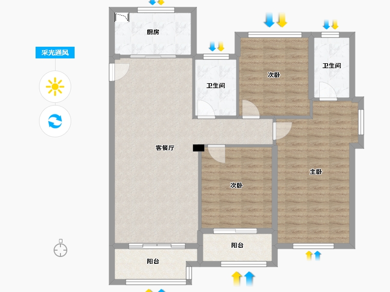 江苏省-常州市-溧阳金峰又一城南区-101.13-户型库-采光通风