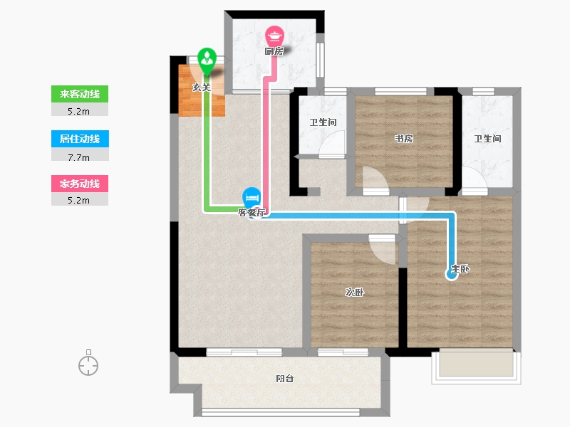 安徽省-宿州市-珍宝岛香缇雅苑-87.99-户型库-动静线