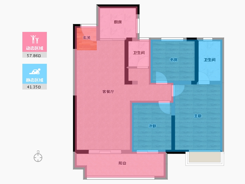 安徽省-宿州市-珍宝岛香缇雅苑-87.99-户型库-动静分区