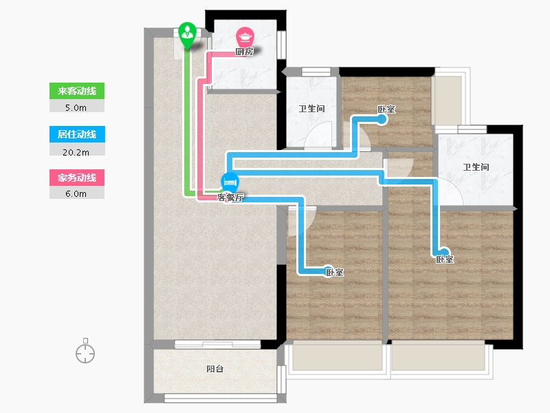 广东省-江门市-美的·樾山府-76.56-户型库-动静线