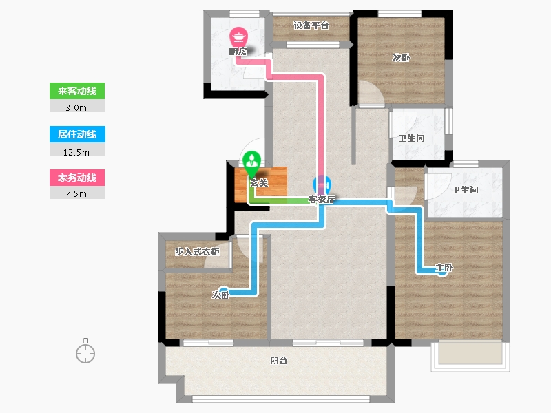 安徽省-宿州市-珍宝岛香缇雅苑-99.46-户型库-动静线