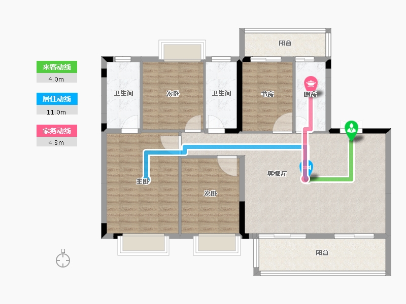 湖南省-长沙市-华远碧桂园海蓝城-117.36-户型库-动静线