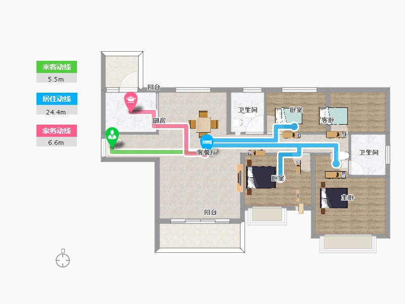 安徽省-安庆市-恒大观澜府-114.00-户型库-动静线