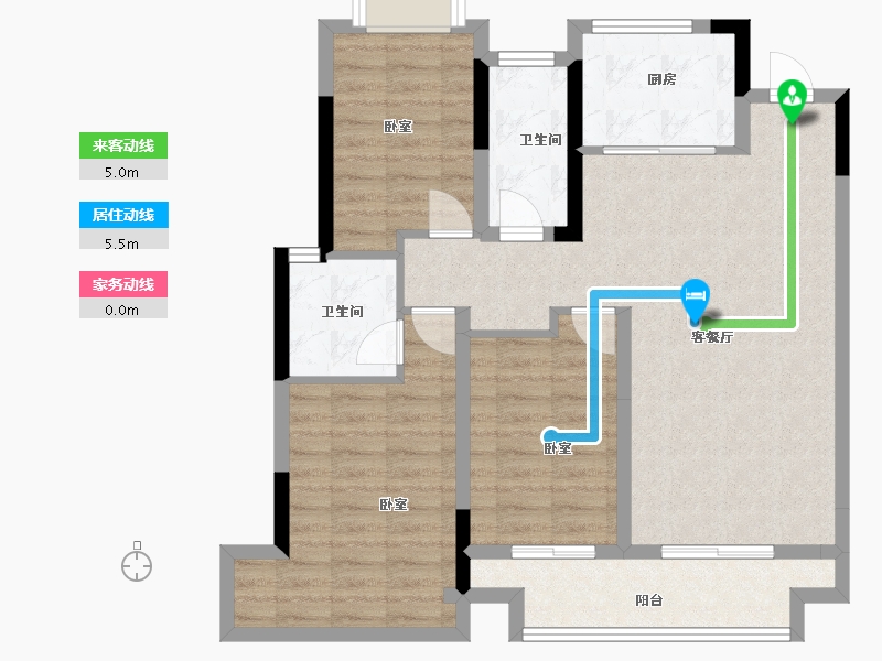 湖北省-武汉市-阳逻万达广场御江-87.00-户型库-动静线