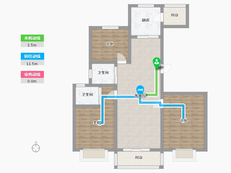 安徽省-蚌埠市-通成紫都顺苑-95.94-户型库-动静线