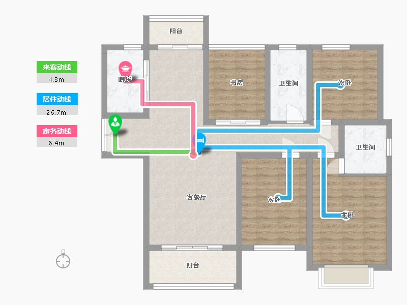 安徽省-蚌埠市-通成紫都顺苑-108.88-户型库-动静线