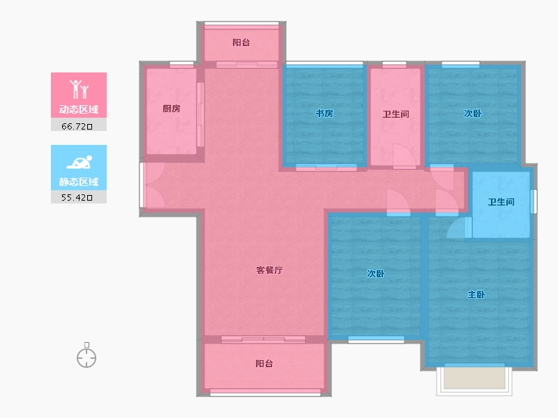 安徽省-蚌埠市-通成紫都顺苑-108.88-户型库-动静分区