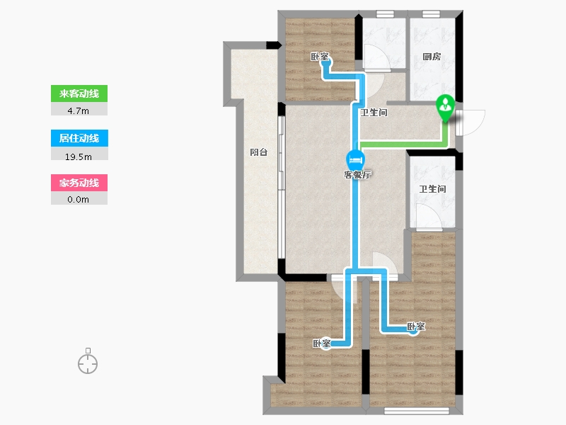 湖北省-武汉市-阳逻万达广场御江-87.00-户型库-动静线