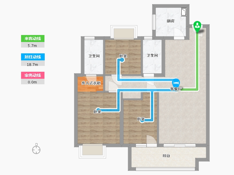 湖北省-武汉市-北辰金地漾时代-83.95-户型库-动静线