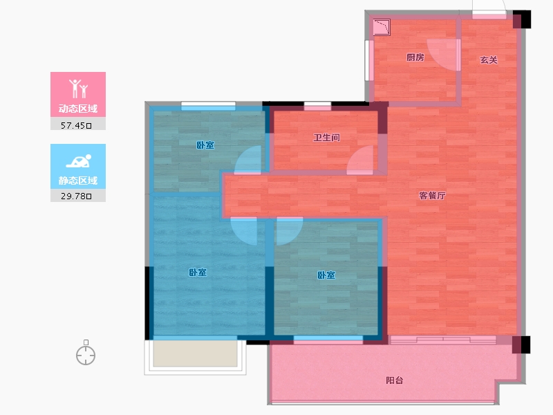 湖南省-长沙市-高力·万汇城-78.00-户型库-动静分区