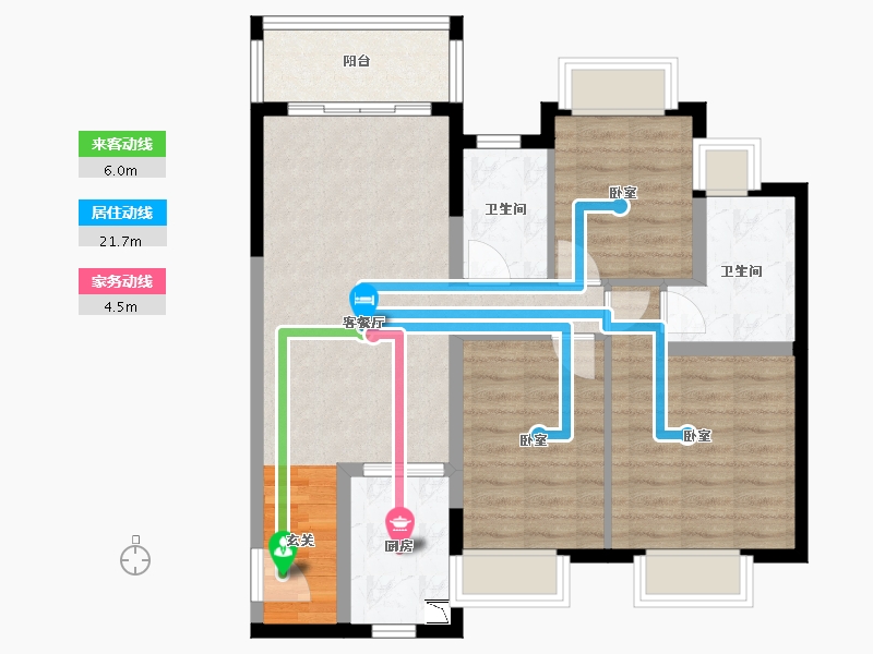 湖南省-长沙市-长沙雅居乐新地-80.93-户型库-动静线