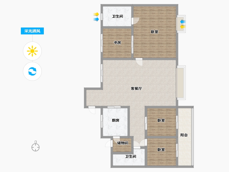 湖北省-武汉市-武汉国博新城•天墅-154.00-户型库-采光通风