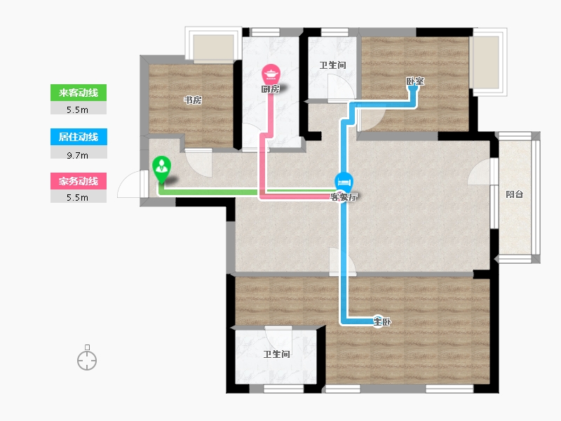 湖北省-武汉市-当代云城-80.95-户型库-动静线