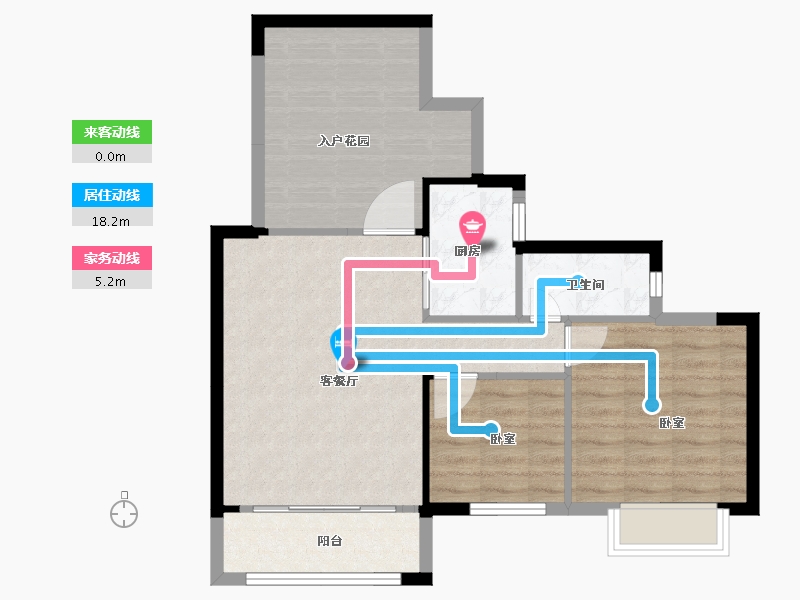 湖南省-邵阳市-江岸景苑-72.86-户型库-动静线