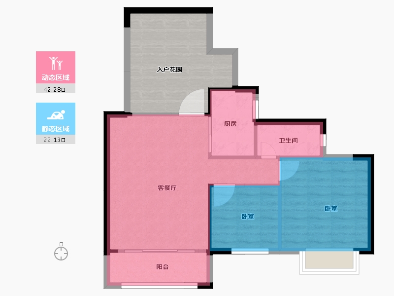 湖南省-邵阳市-江岸景苑-72.86-户型库-动静分区