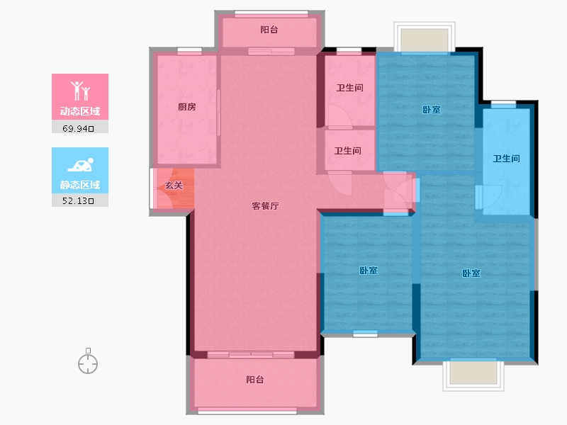 湖南省-岳阳市-名邦首府-109.71-户型库-动静分区