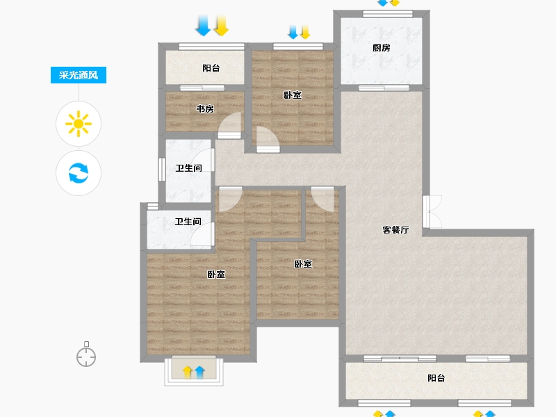 河南省-开封市-通许田润新城-122.45-户型库-采光通风