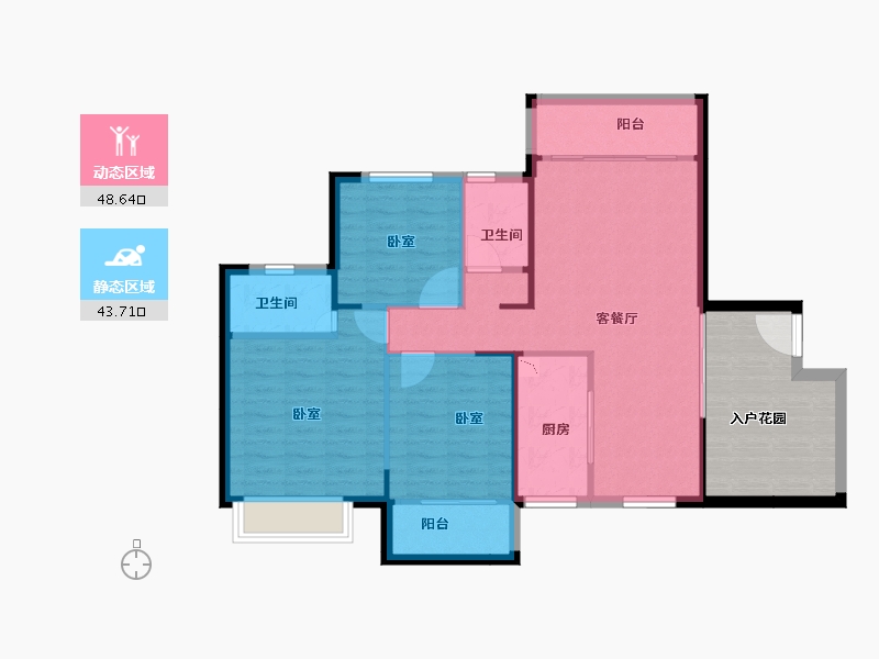 湖南省-邵阳市-江岸景苑-95.96-户型库-动静分区