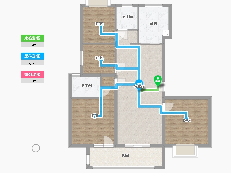 湖北省-武汉市-北辰金地漾时代-91.91-户型库-动静线