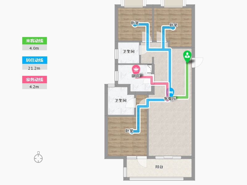 湖北省-武汉市-北辰金地漾时代-78.07-户型库-动静线