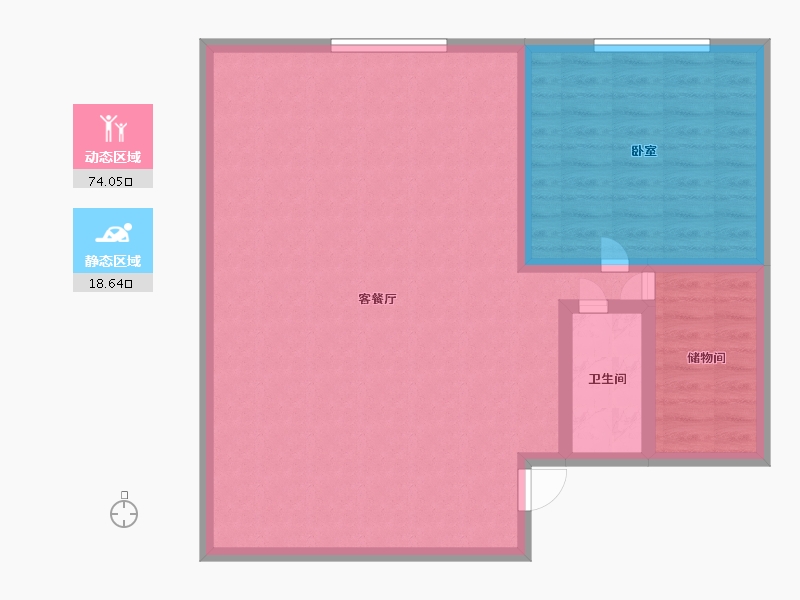 湖北省-武汉市-菱角湖壹号-84.66-户型库-动静分区