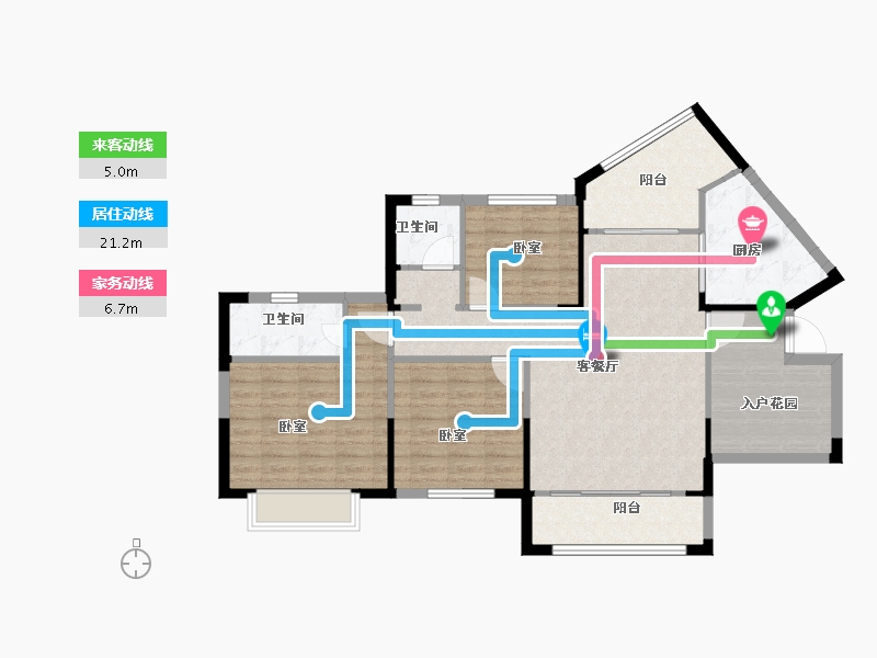 湖南省-邵阳市-江岸景苑-103.07-户型库-动静线