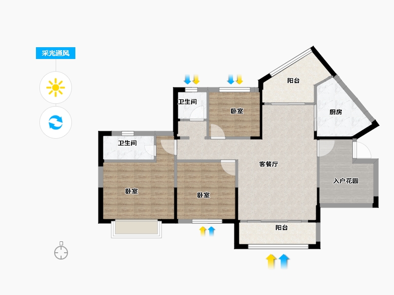 湖南省-邵阳市-江岸景苑-103.07-户型库-采光通风