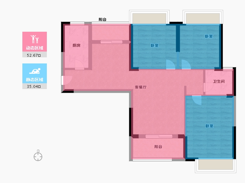 湖北省-武汉市-歌林花园三期林语境-77.99-户型库-动静分区