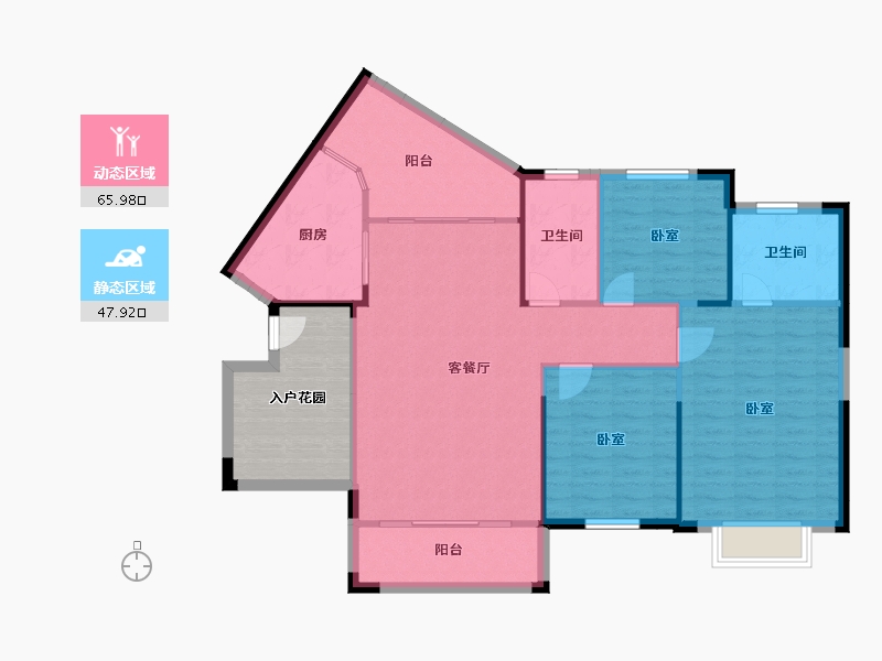 湖南省-邵阳市-江岸景苑-114.84-户型库-动静分区