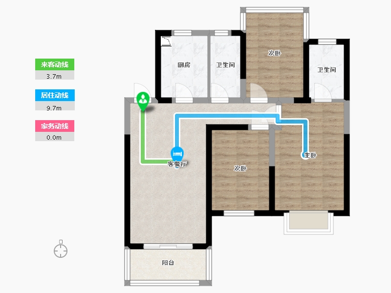 江苏省-无锡市-栖霞栖庭-78.00-户型库-动静线