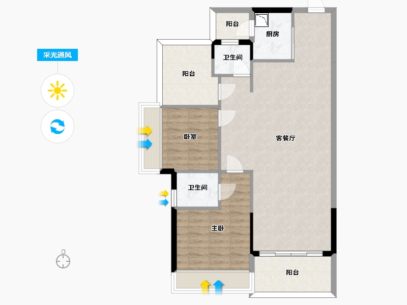 广东省-惠州市-福鑫公馆-86.56-户型库-采光通风