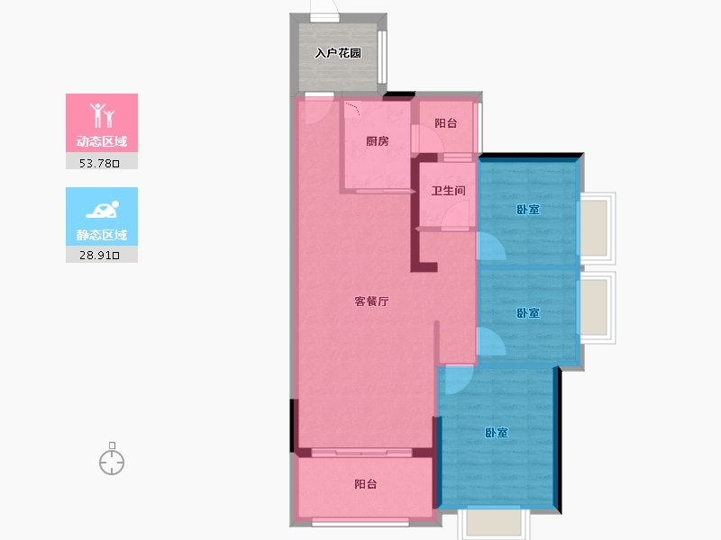 广东省-惠州市-隆生文岭西堤-78.38-户型库-动静分区