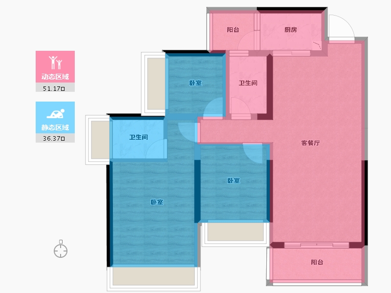 广东省-江门市-联合高峰汇-77.23-户型库-动静分区