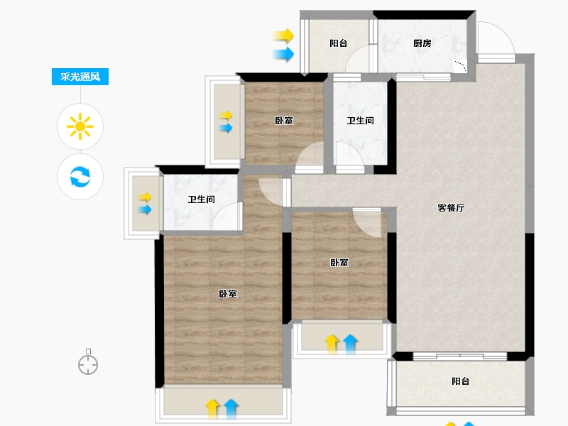 广东省-江门市-联合高峰汇-77.23-户型库-采光通风